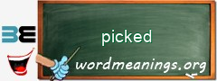 WordMeaning blackboard for picked